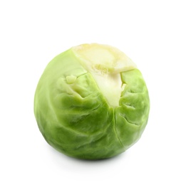 Photo of Fresh tasty Brussels sprout on white background