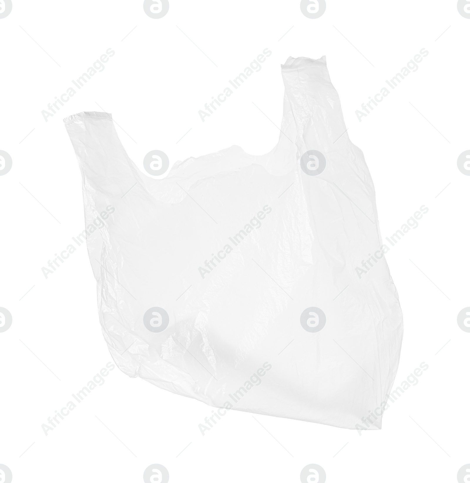 Photo of One empty plastic bag isolated on white