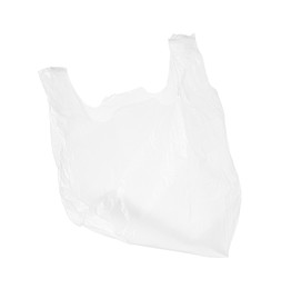 Photo of One empty plastic bag isolated on white