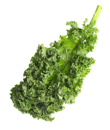 Photo of Fresh green kale leaf isolated on white