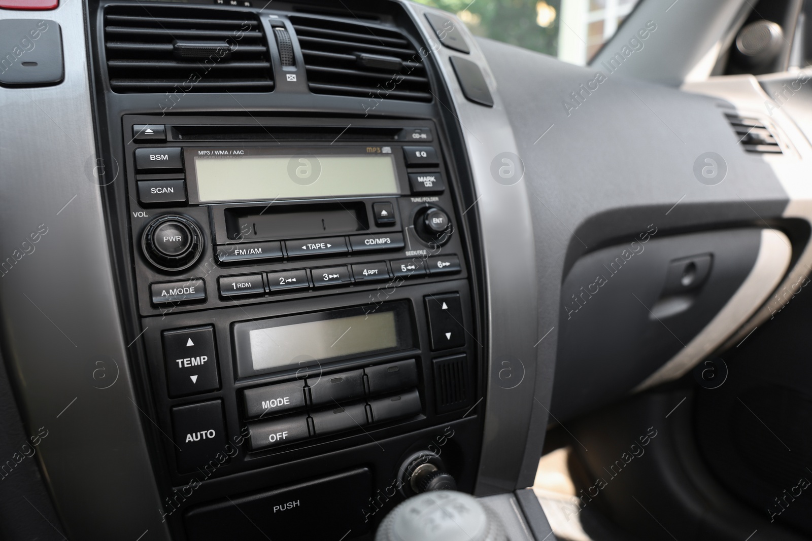 Photo of View of automotive head unit in car