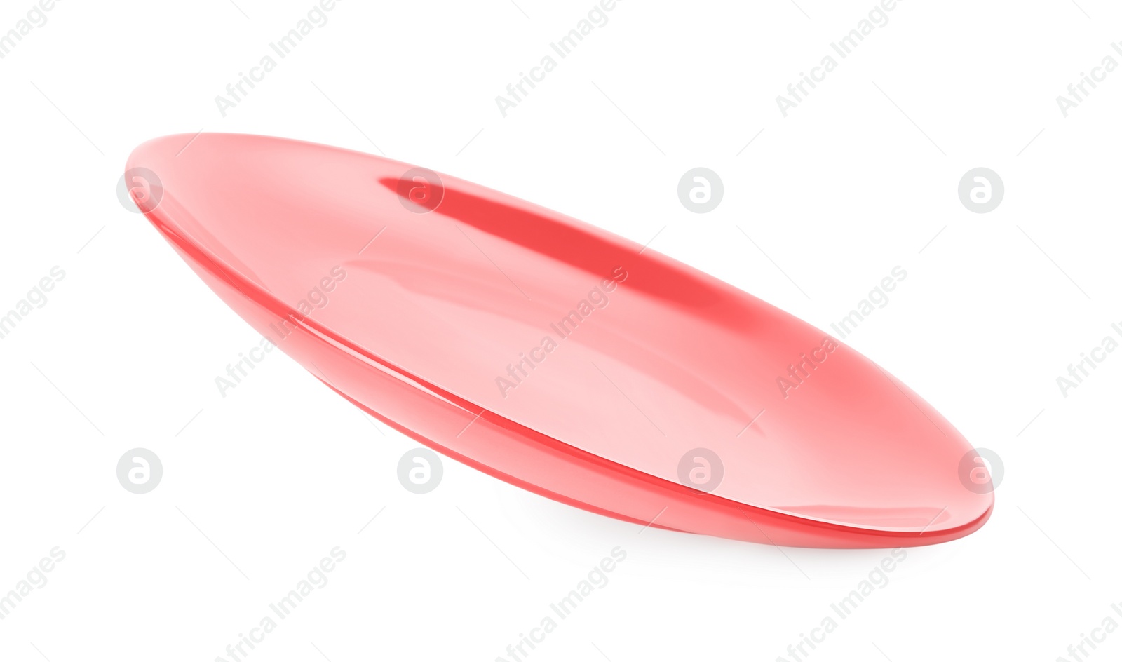 Photo of Clean empty red plate isolated on white