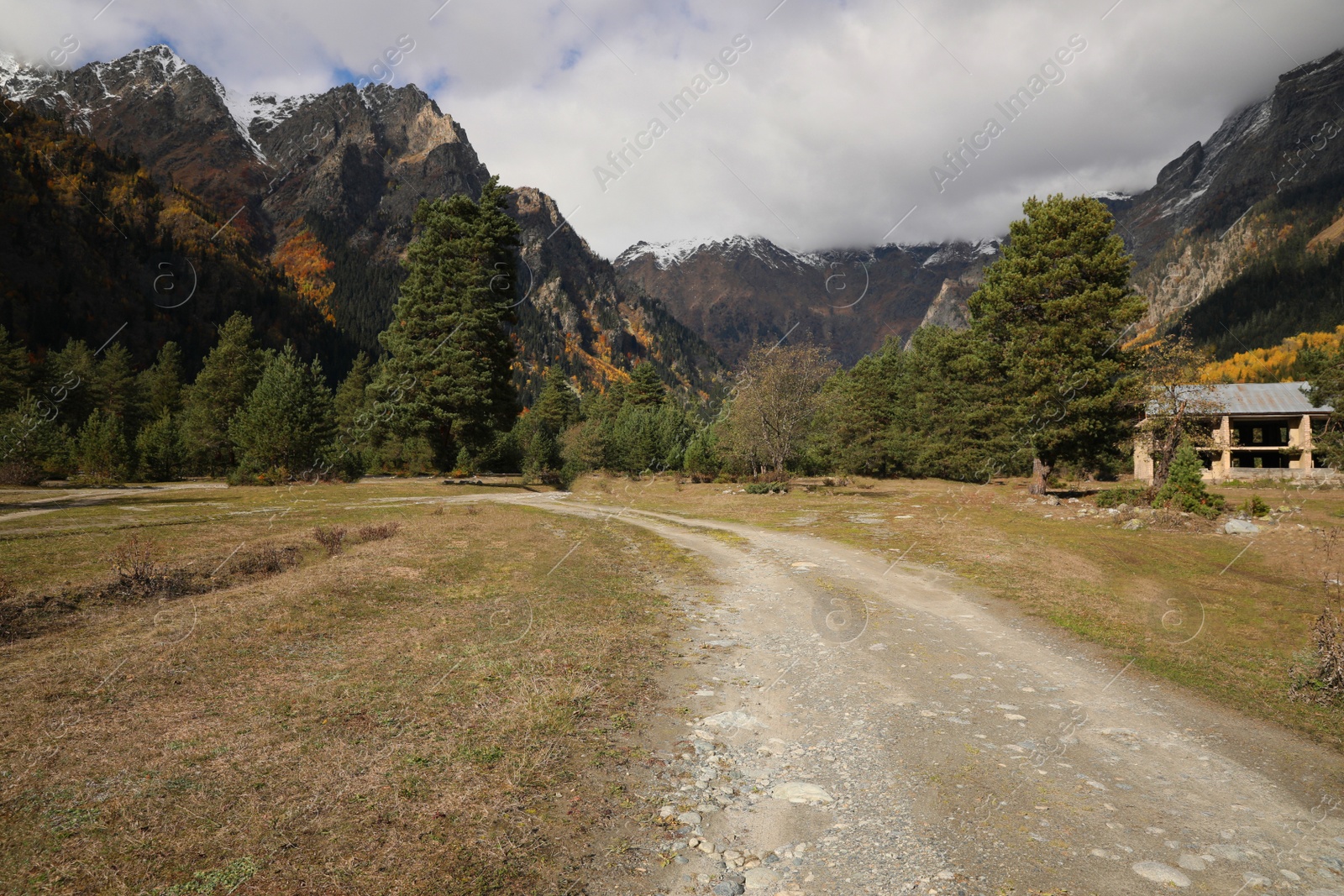 Photo of Picturesque view of pathway in beautiful mountains