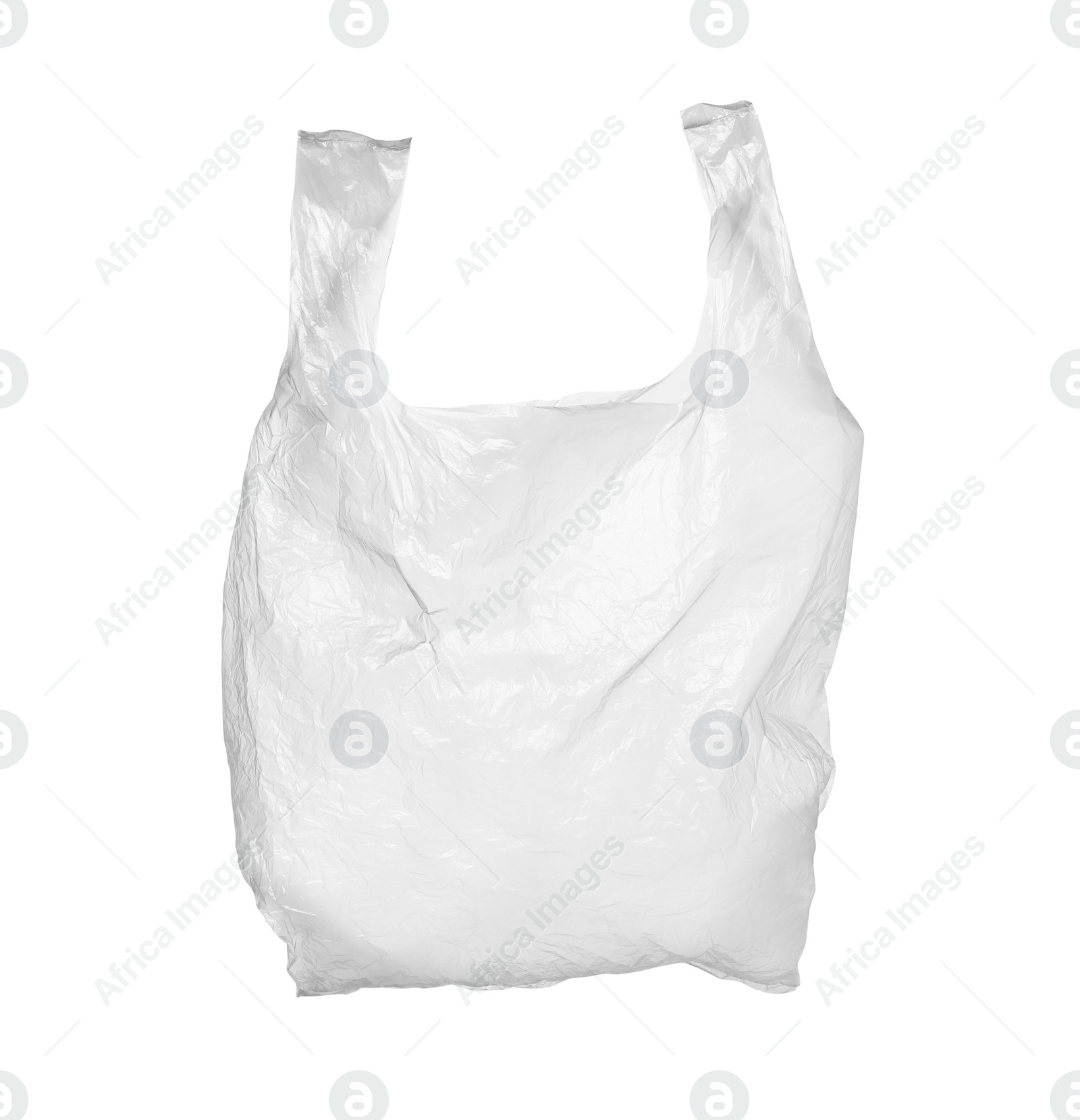 Photo of One empty plastic bag isolated on white