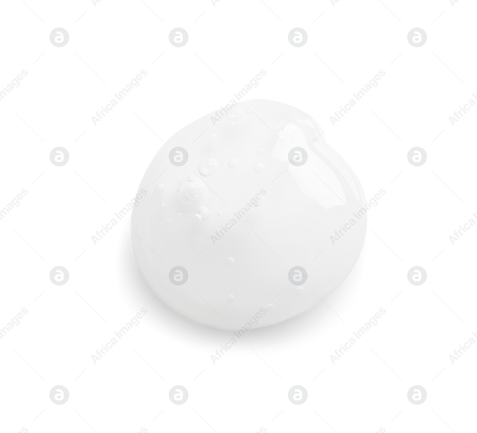 Photo of Sample of transparent cosmetic gel isolated on white, top view