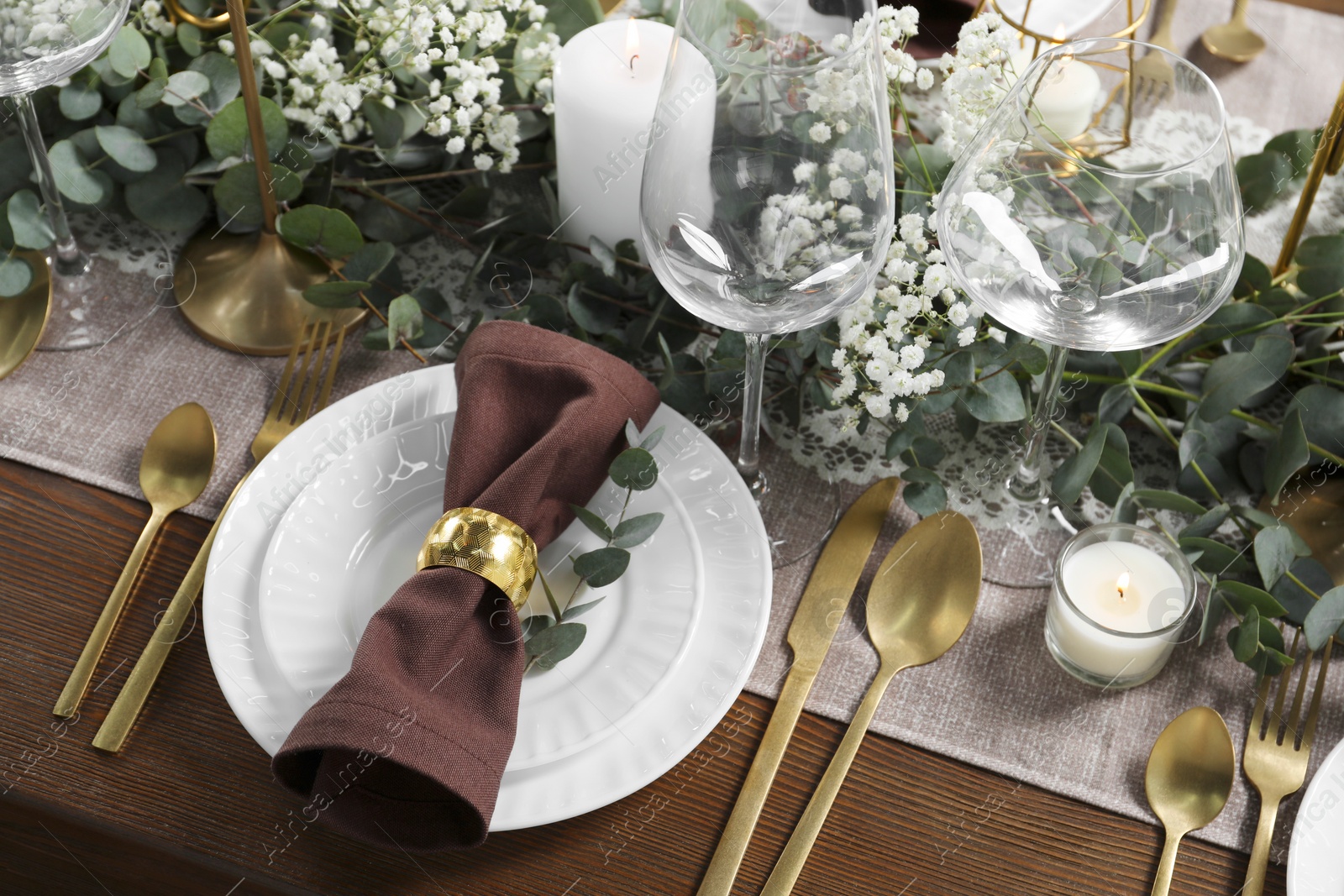 Photo of Stylish elegant table setting for festive dinner