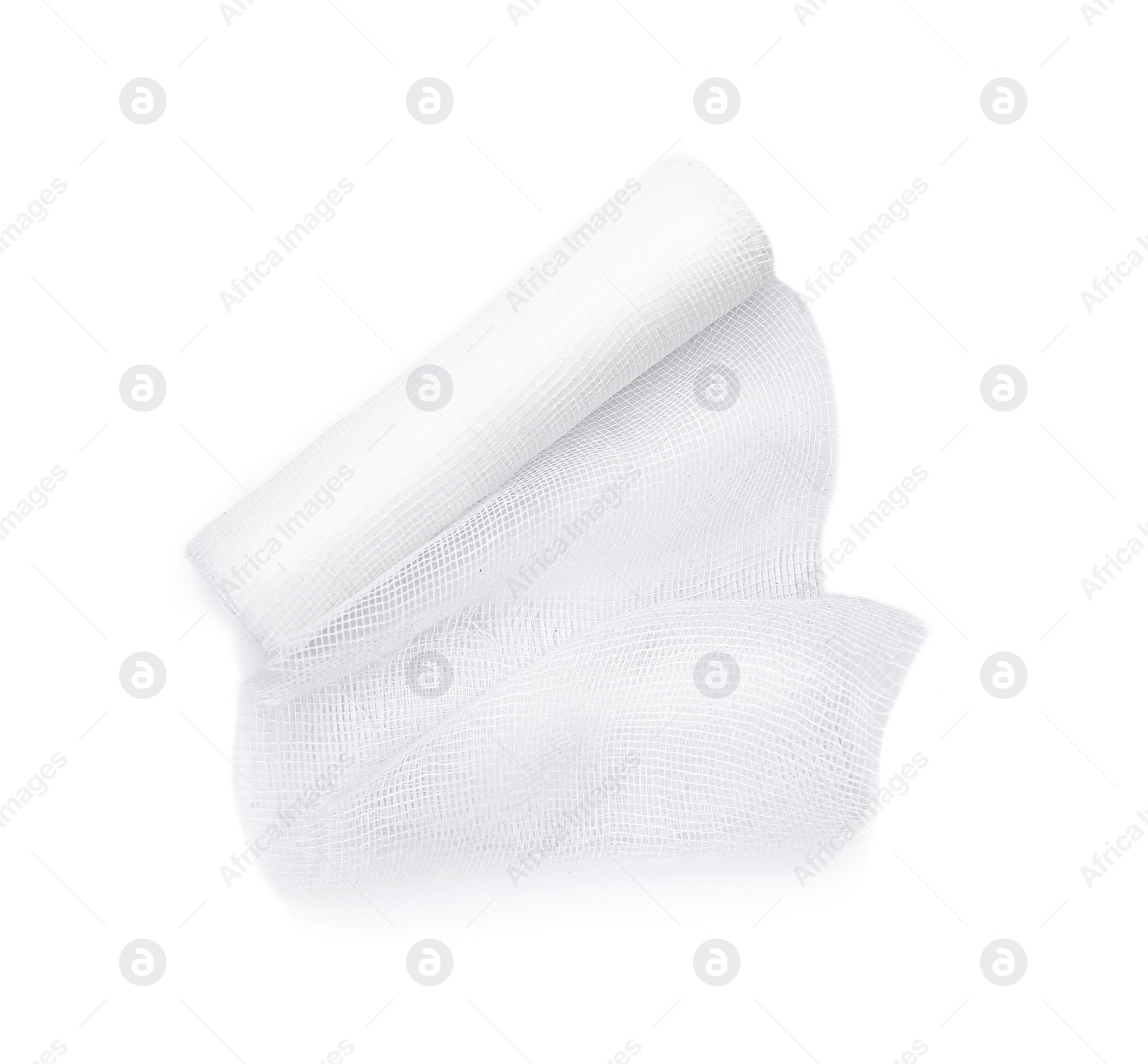 Photo of Medical bandage isolated on white, top view