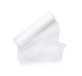 Photo of Medical bandage isolated on white, top view