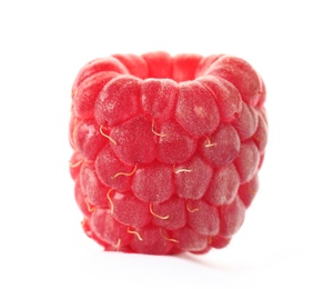 Delicious fresh ripe raspberry on white background