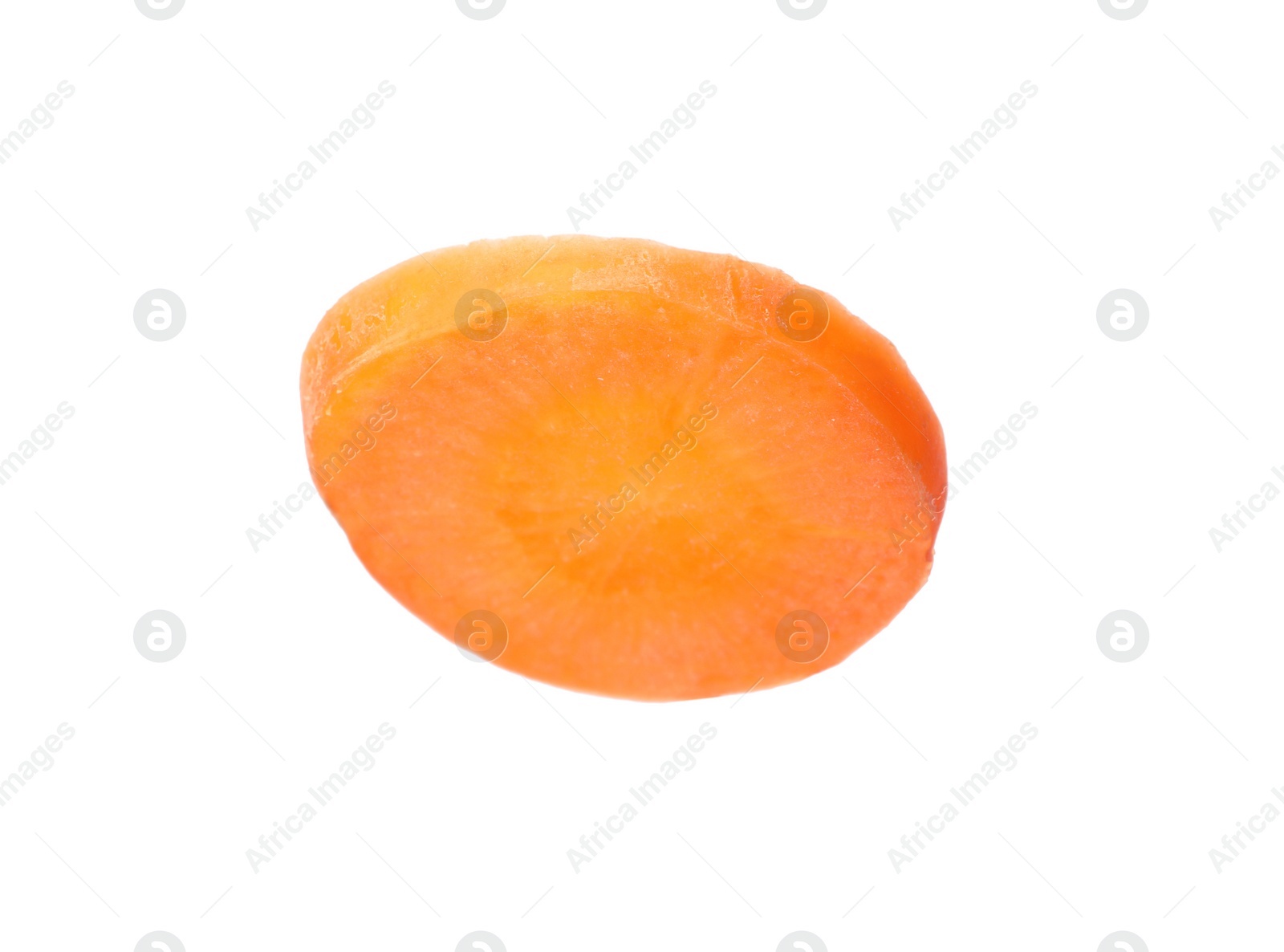 Photo of Cut fresh ripe carrot on white background