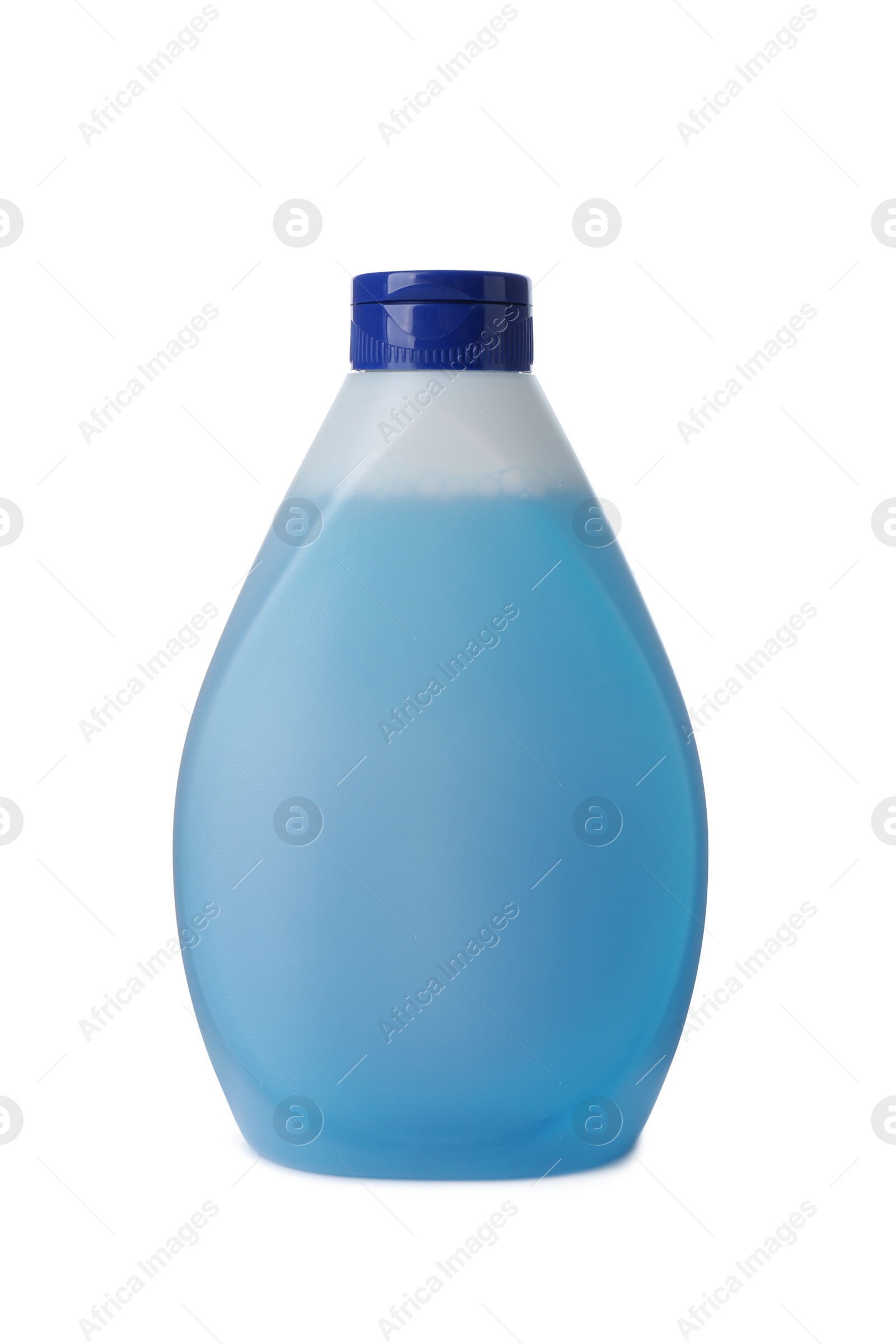 Photo of Bottle of detergent isolated on white. Cleaning supply