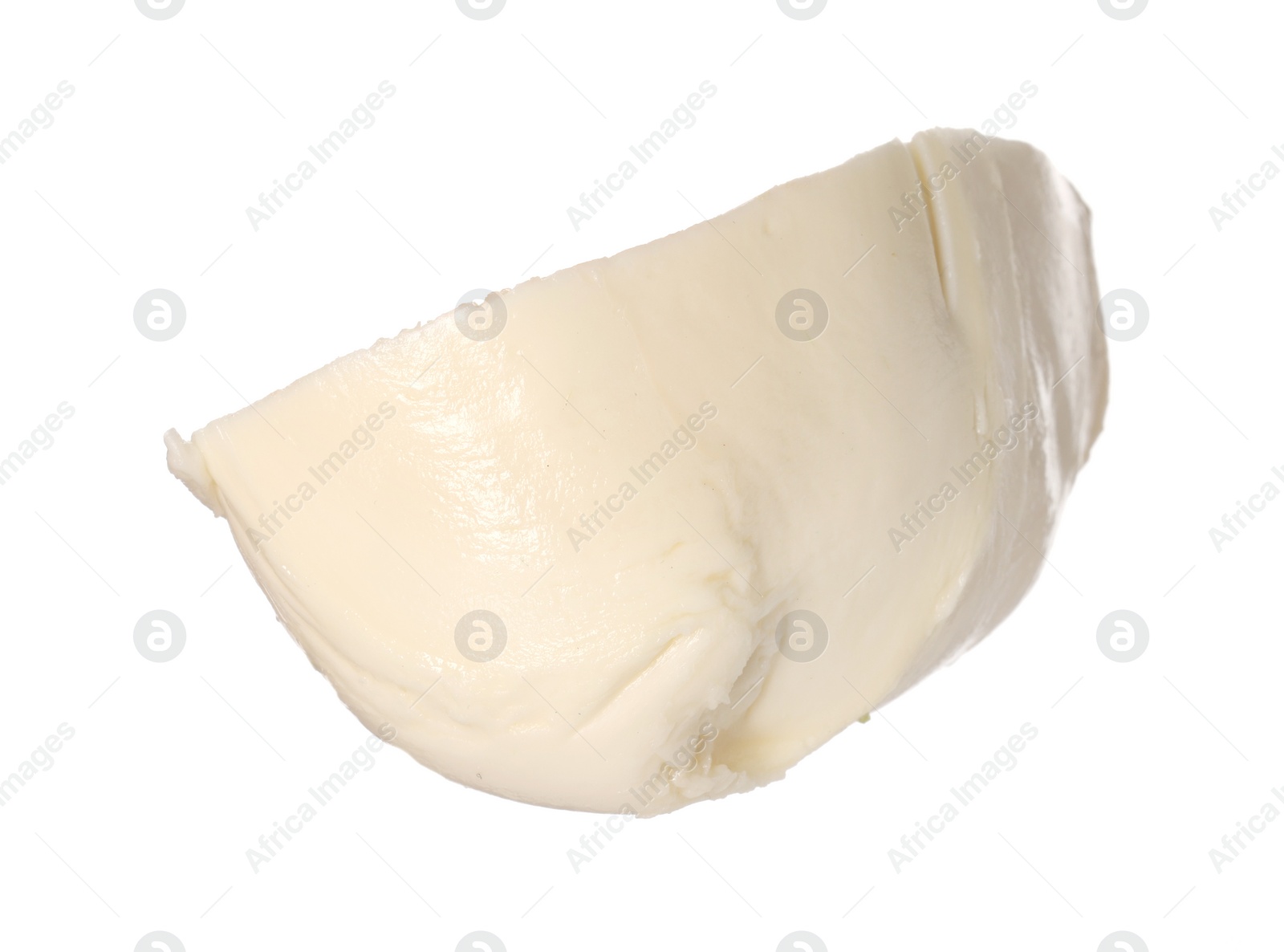 Photo of Piece of mozzarella cheese isolated on white