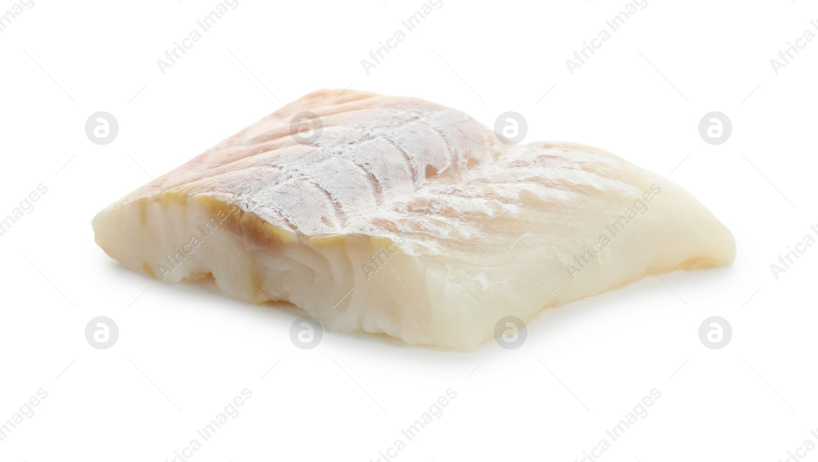 Photo of Piece of fresh raw cod isolated on white