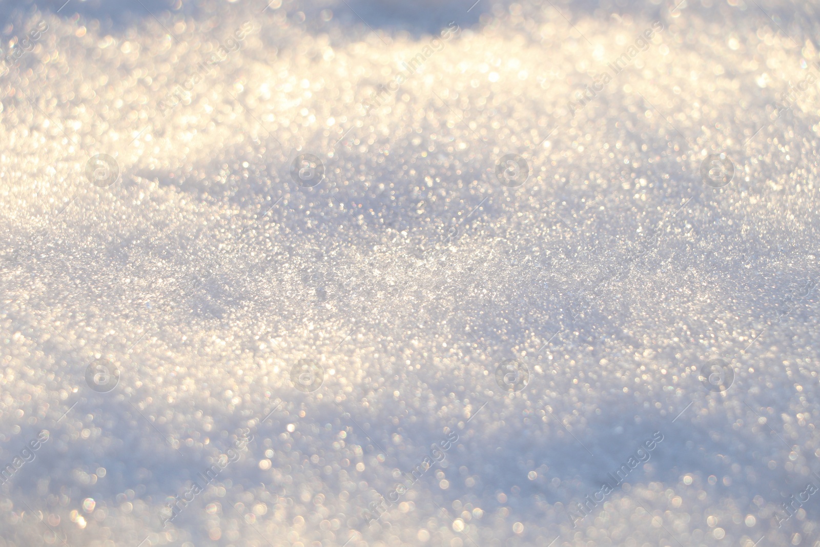 Photo of Beautiful snow as background, closeup view. Winter weather