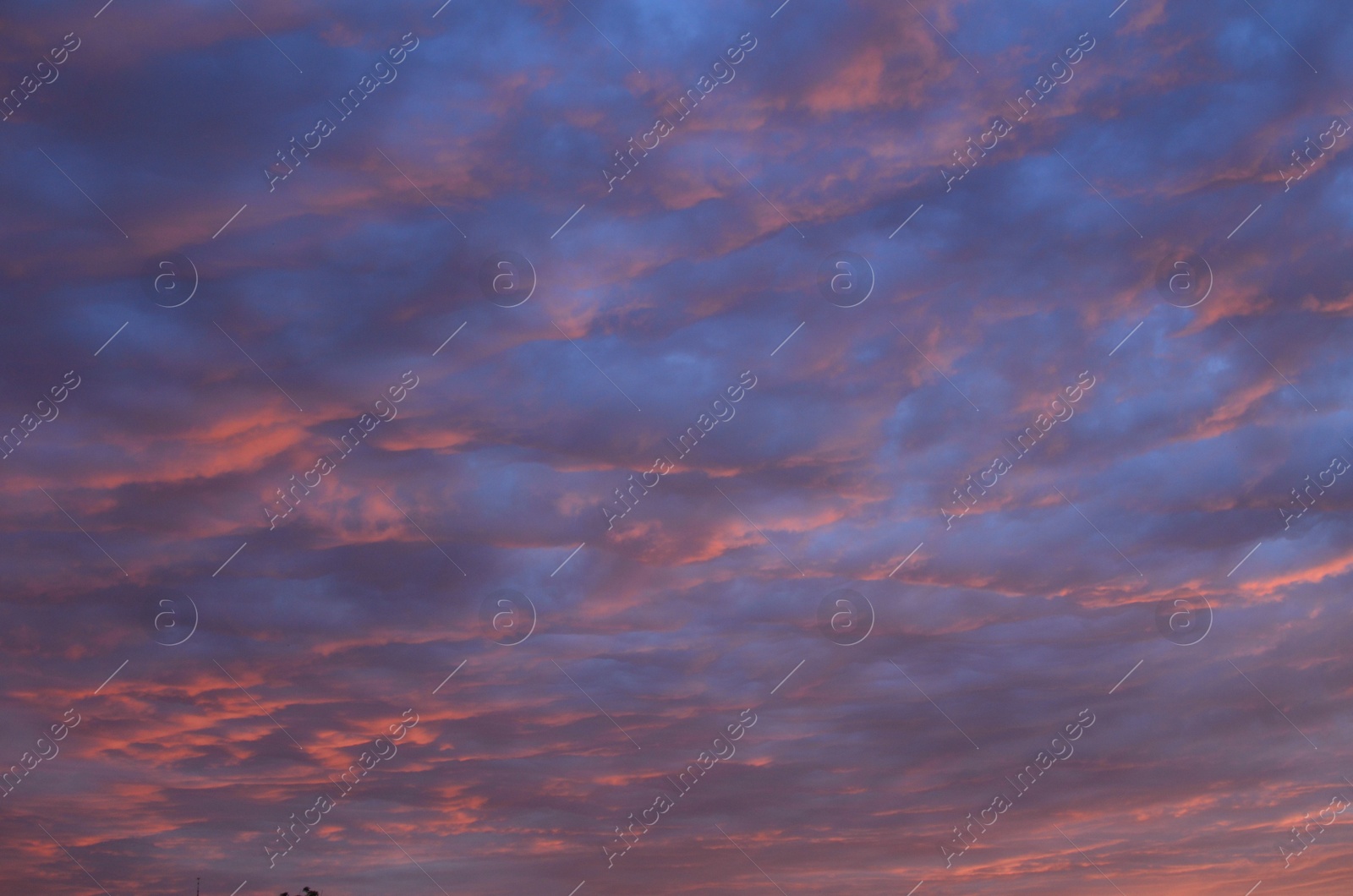 Photo of Picturesque view of cloudy sky lit by sunset