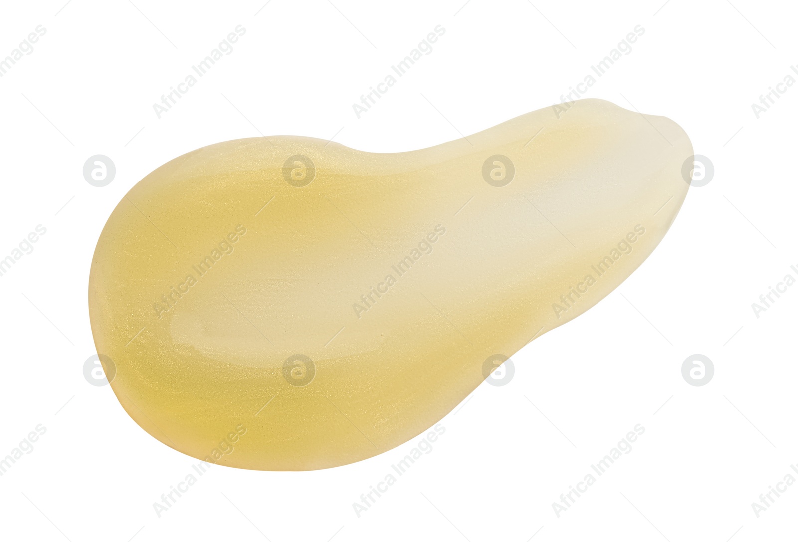 Photo of Sample of cosmetic gel isolated on white, top view
