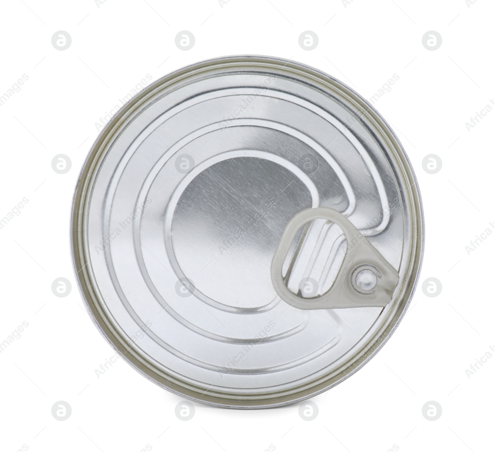 Photo of Closed tin can of food isolated on white