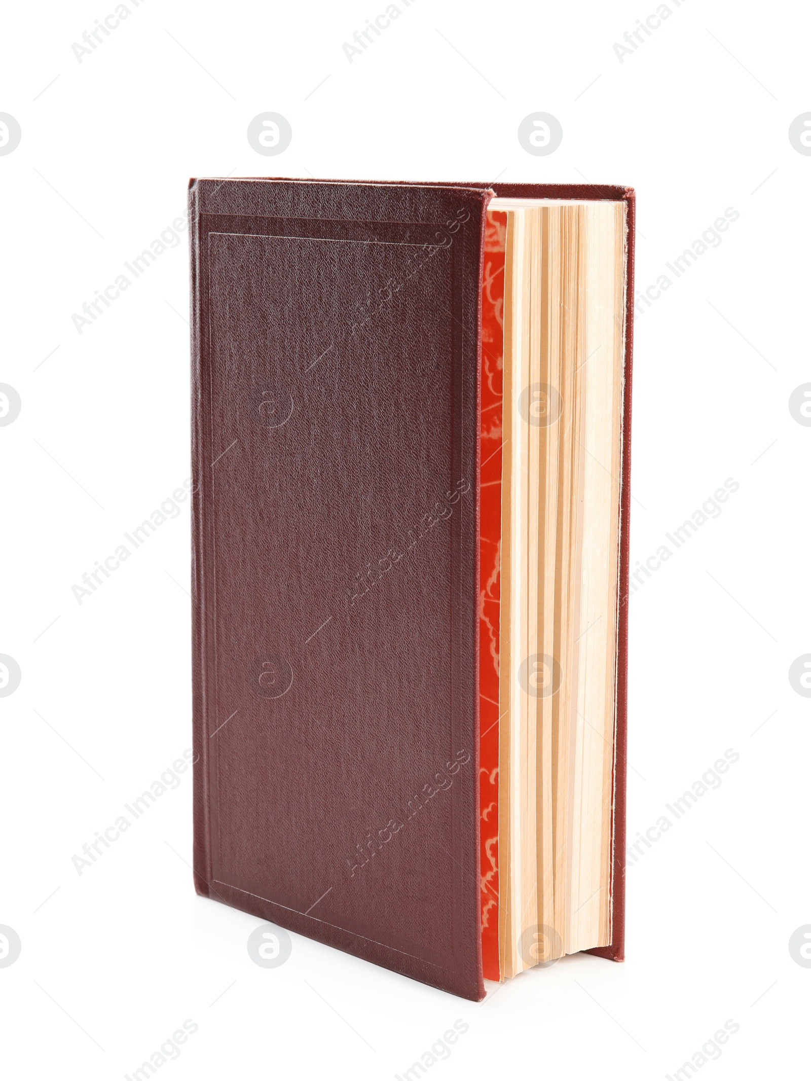 Photo of Book with hard cover isolated on white