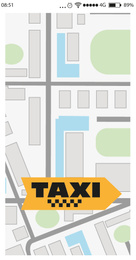 Illustration of  online taxi application for smartphone