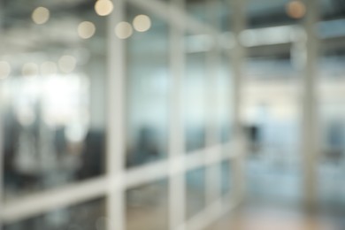 Photo of Blurred view of empty corridor in company