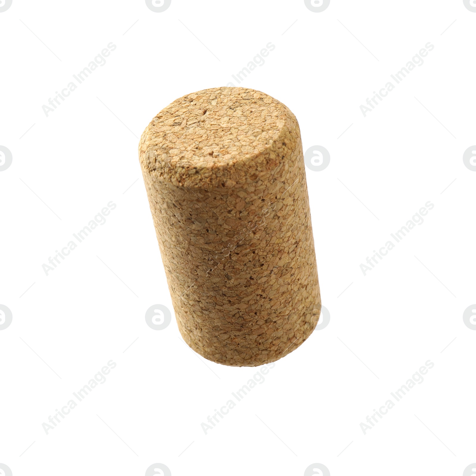 Photo of One wine cork isolated on white. Bottle cap