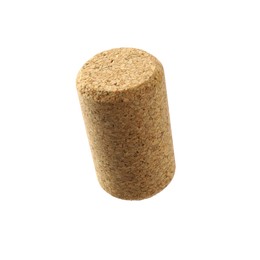 Photo of One wine cork isolated on white. Bottle cap