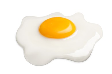 Tasty fried chicken egg isolated on white