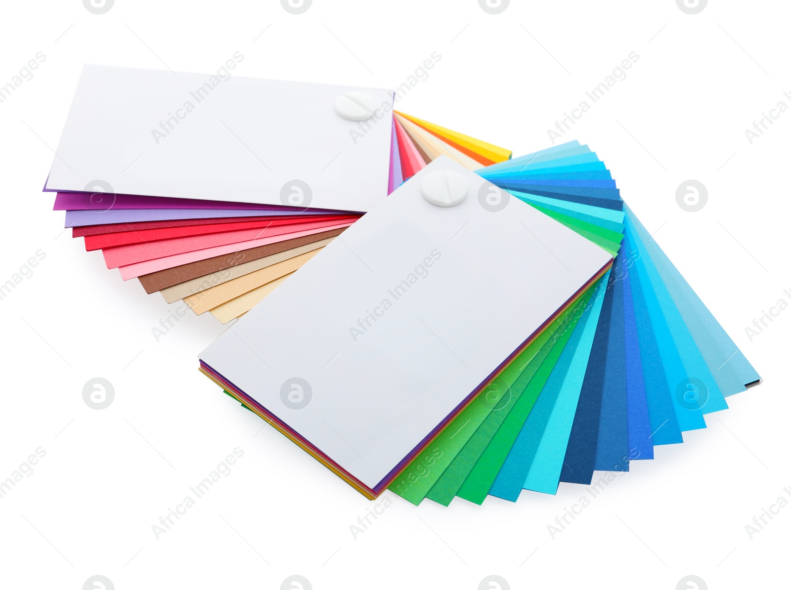 Photo of Color palettes isolated on white. Professional samples