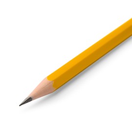 Photo of Graphite pencil isolated on white. School stationery