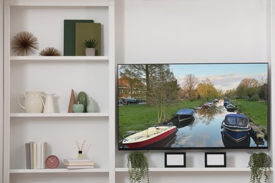 Image of Movie frame on TV screen in room