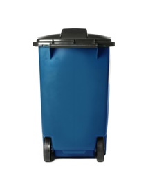 Photo of Trash bin isolated on white. Waste recycling