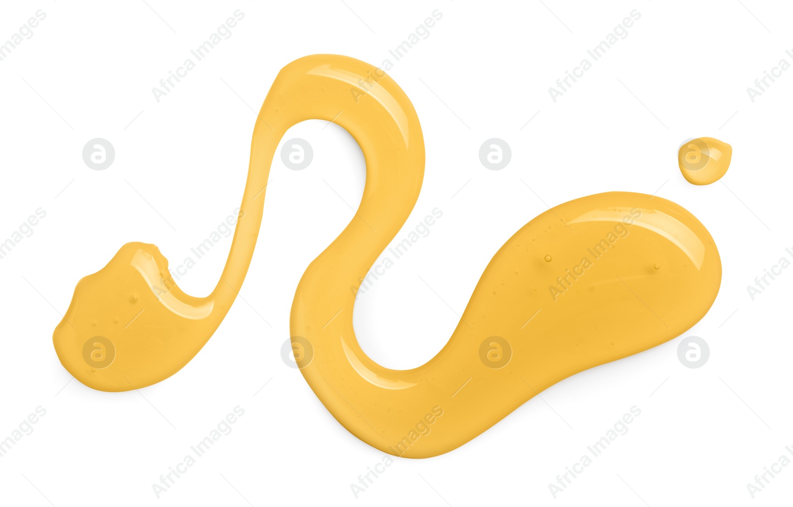 Delicious fresh honey isolated on white, top view Photo of Delicious fresh honey isolated on white, top view