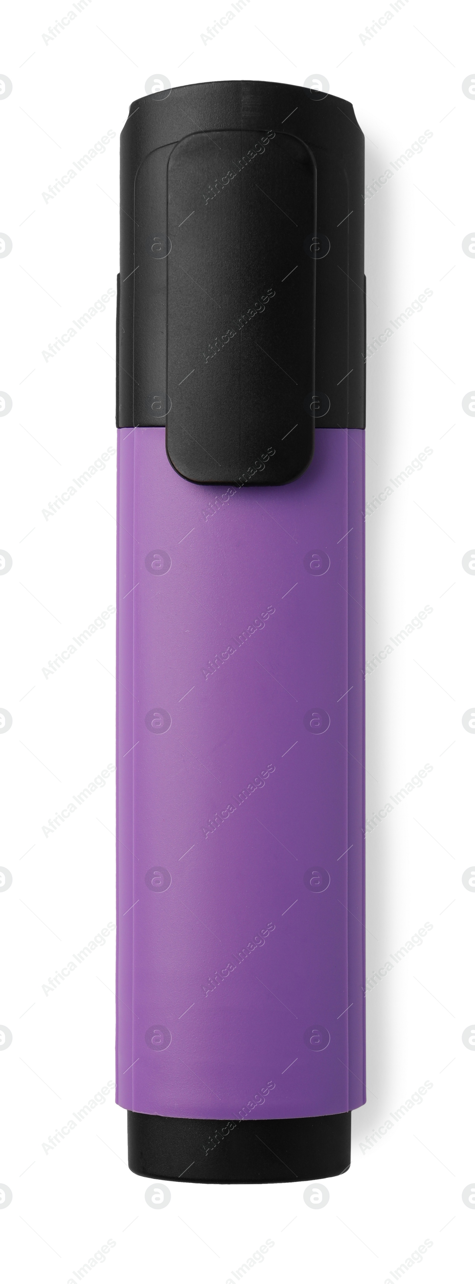 Photo of Bright violet marker isolated on white, top view