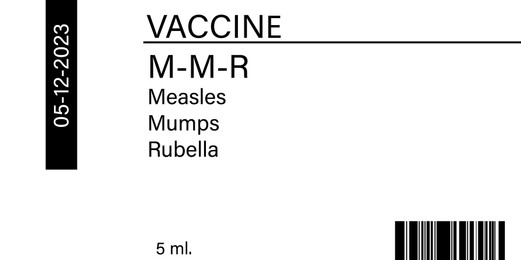 Illustration of Measles Mumps Rubella (MMR) vaccine label design