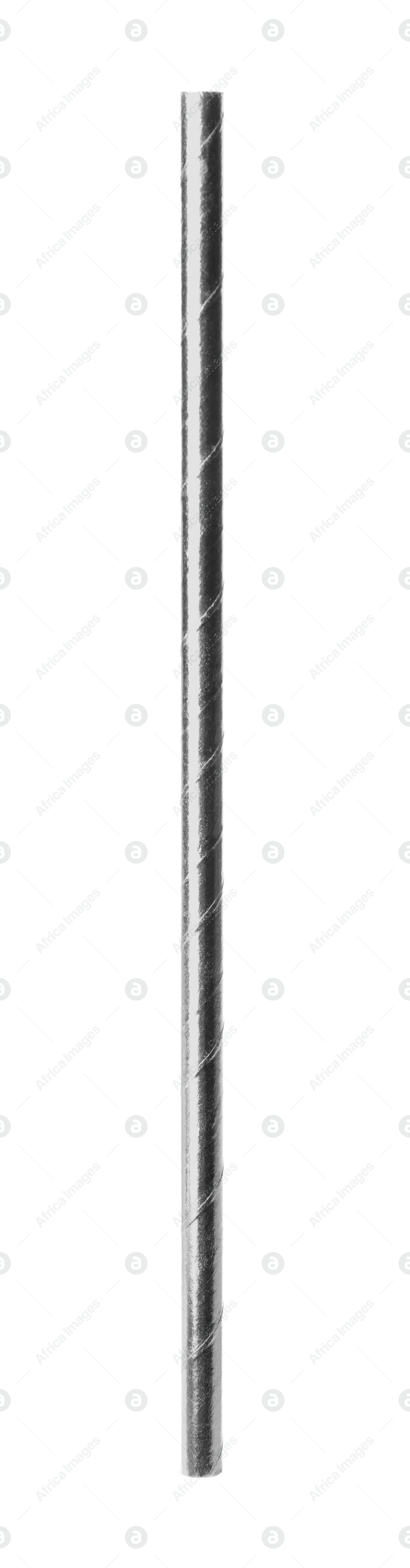 Photo of Silver plastic cocktail tube isolated on white