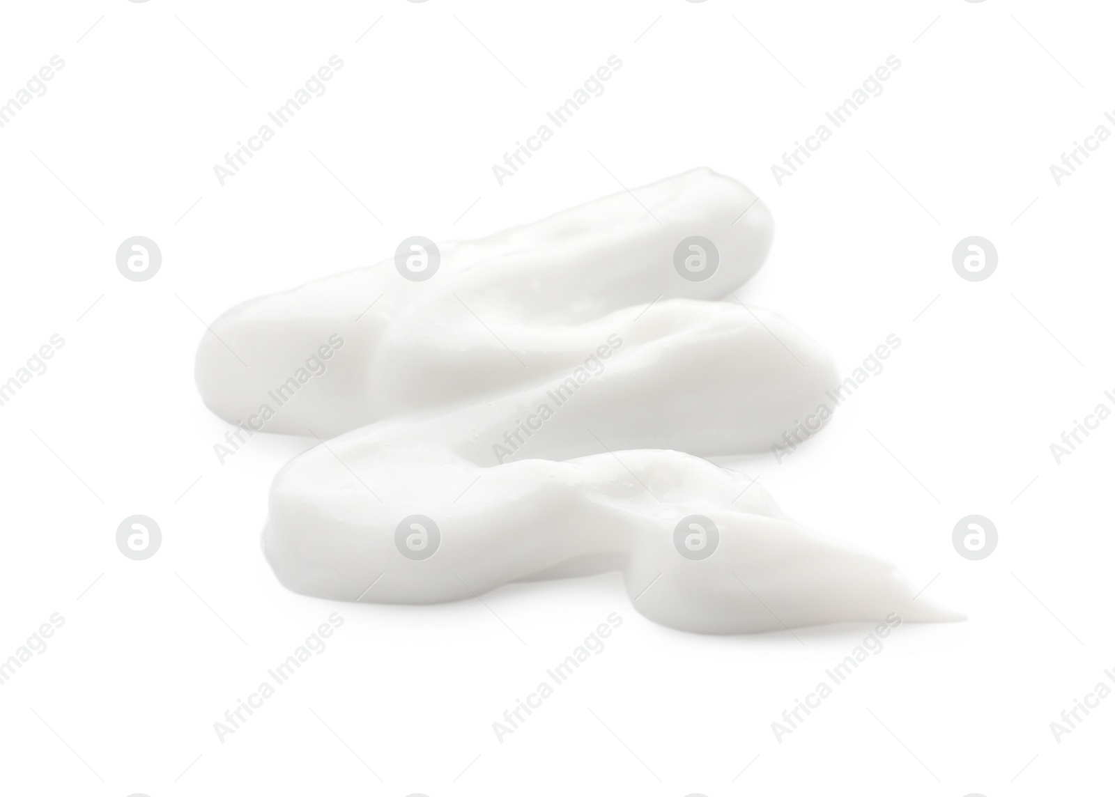 Photo of Sample of face cream on white background