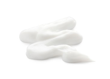 Sample of face cream on white background