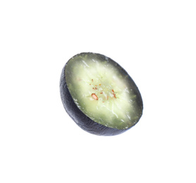 Photo of Slice of tasty blueberry isolated on white