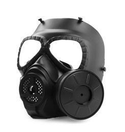 Photo of One gas mask isolated on white. Safety equipment