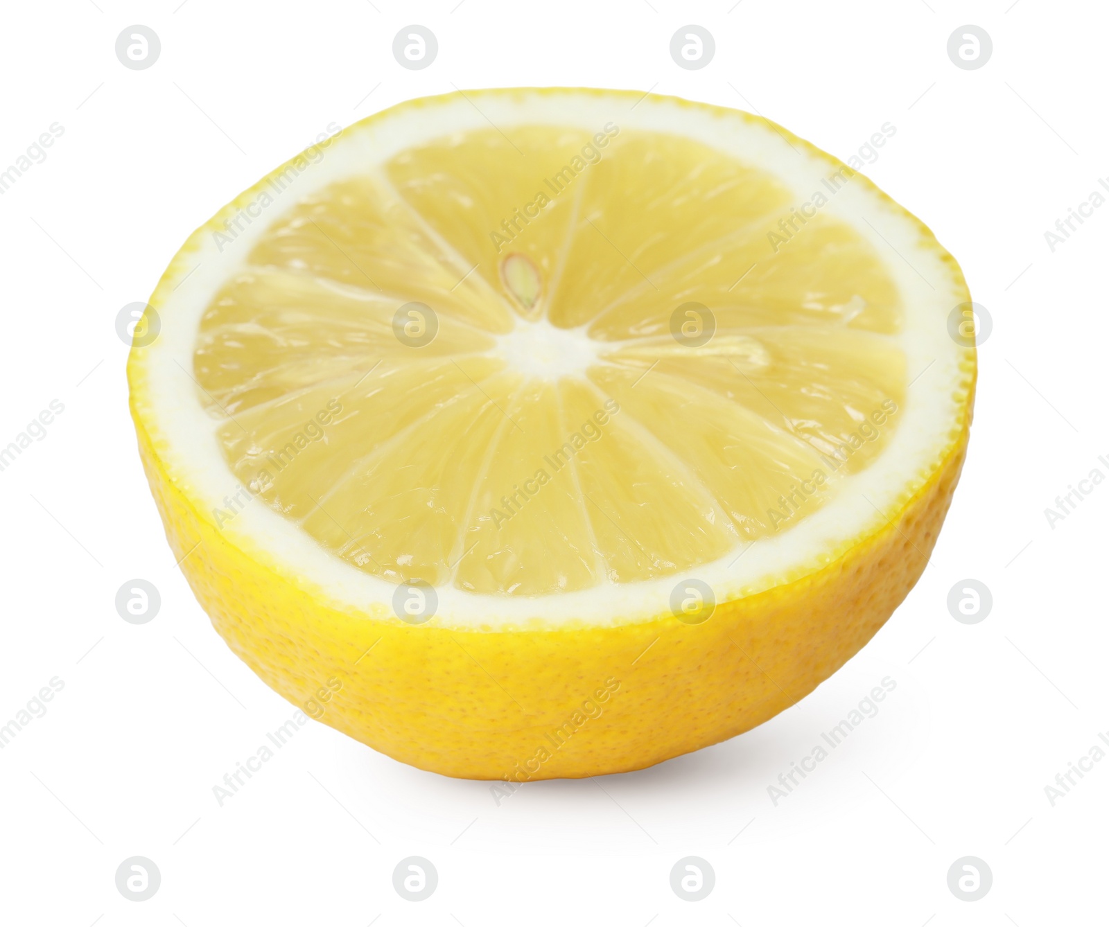 Photo of Half of fresh lemon isolated on white