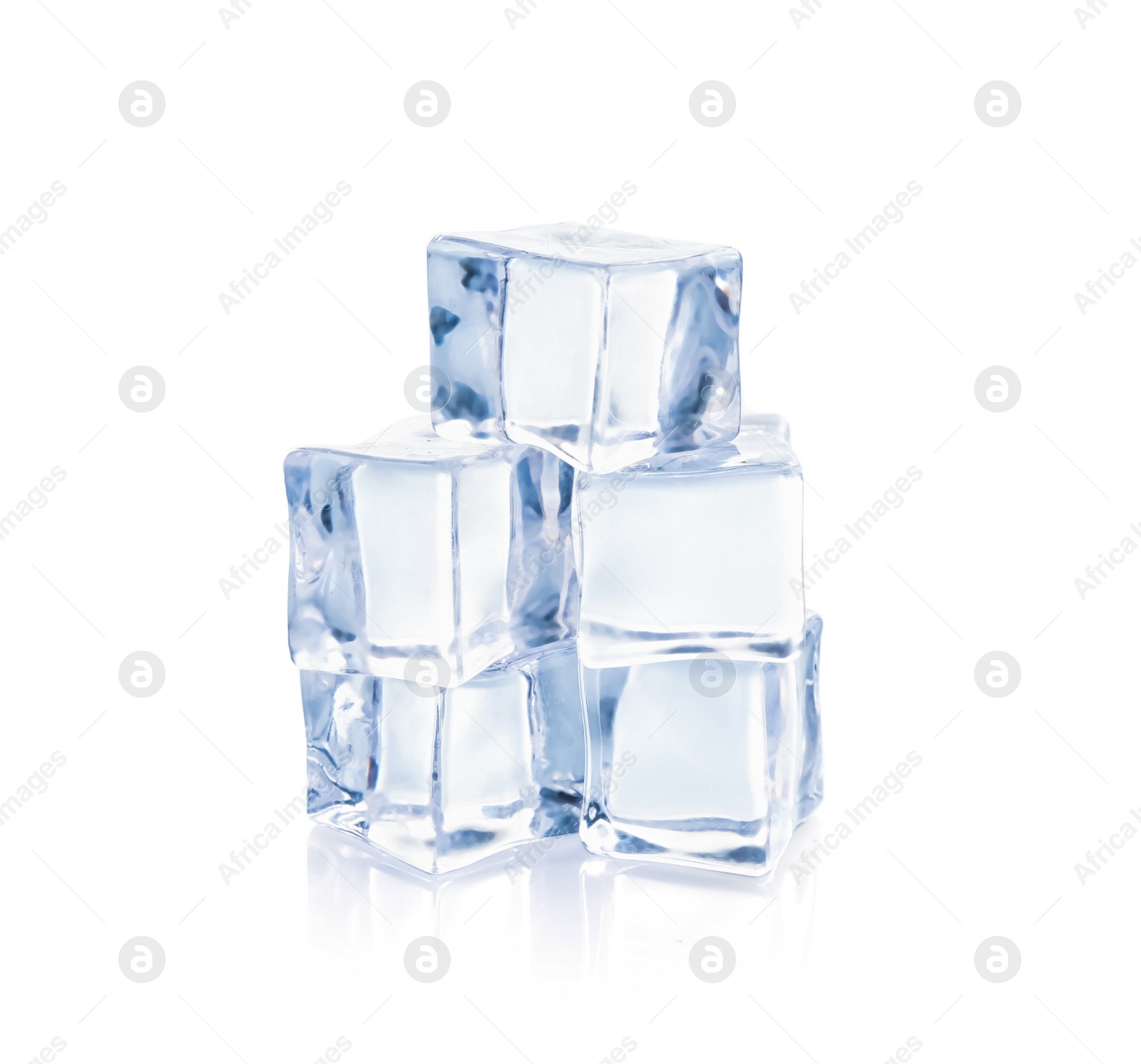 Photo of Crystal clear ice cubes isolated on white