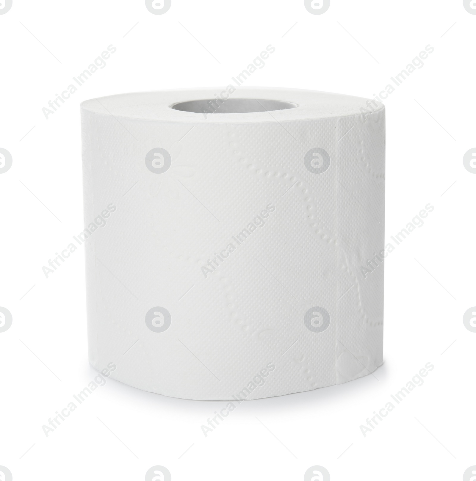 Photo of Roll of toilet paper on white background