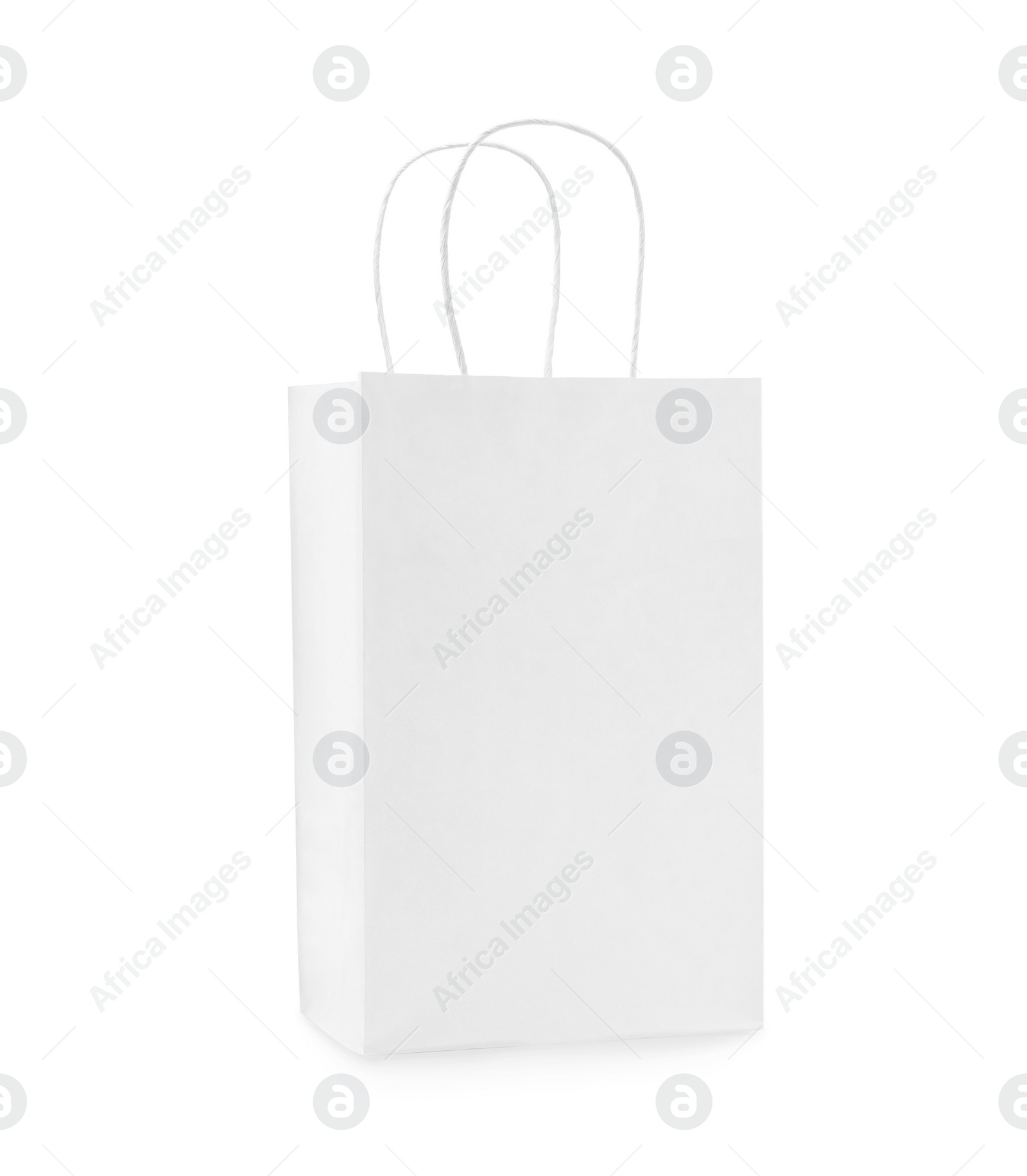 Photo of Empty shopping paper bag isolated on white