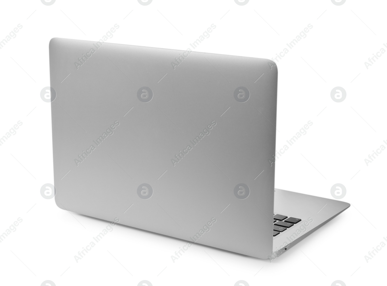 Photo of Open laptop isolated on white. Modern technology