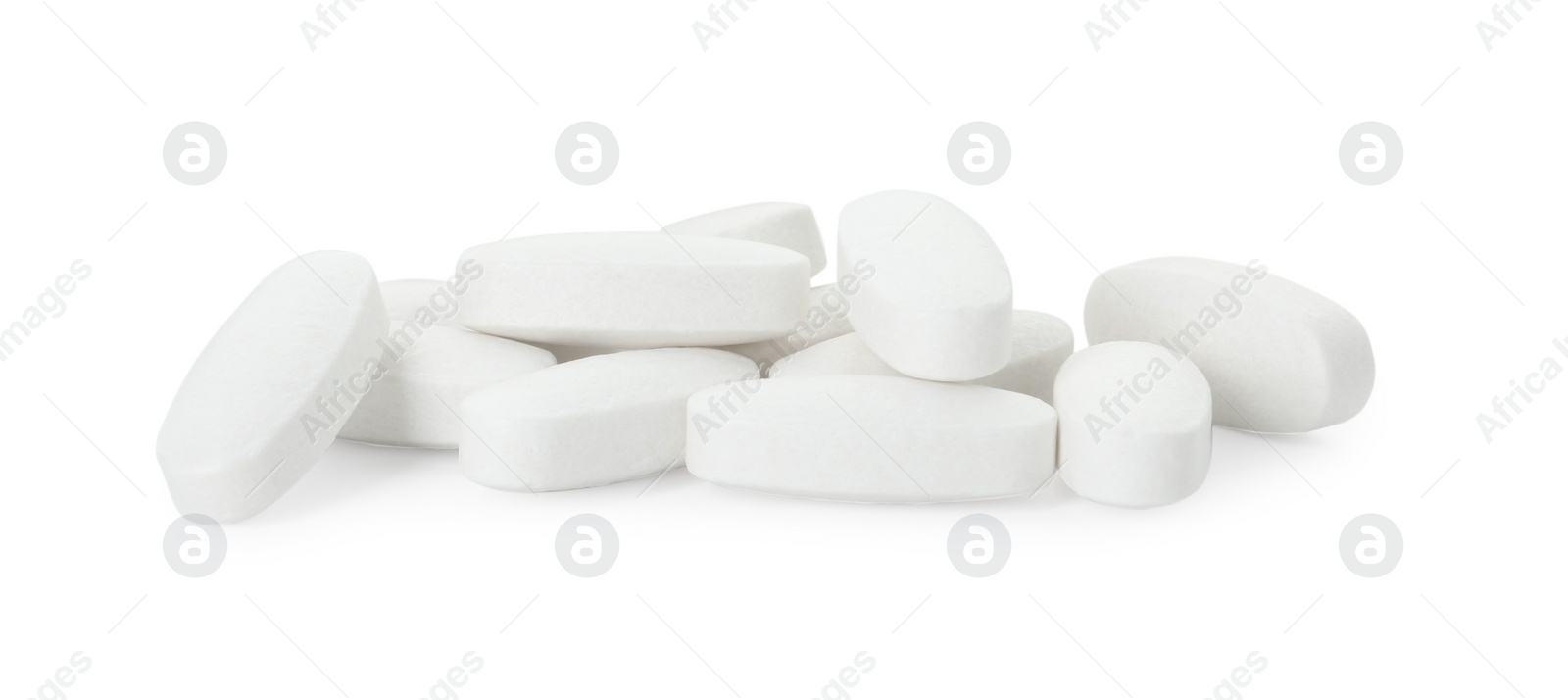 Photo of Vitamin pills isolated on white. Health supplement