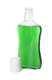 Photo of One bottle of mouthwash isolated on white