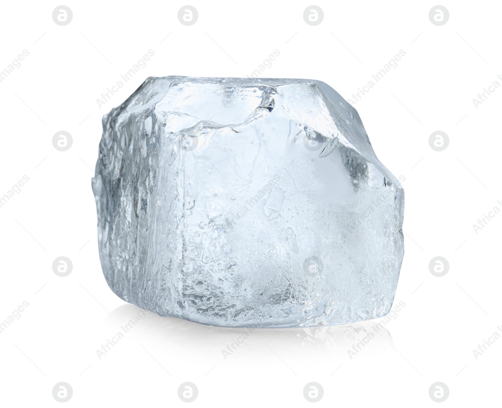 Photo of One piece of clear ice isolated on white