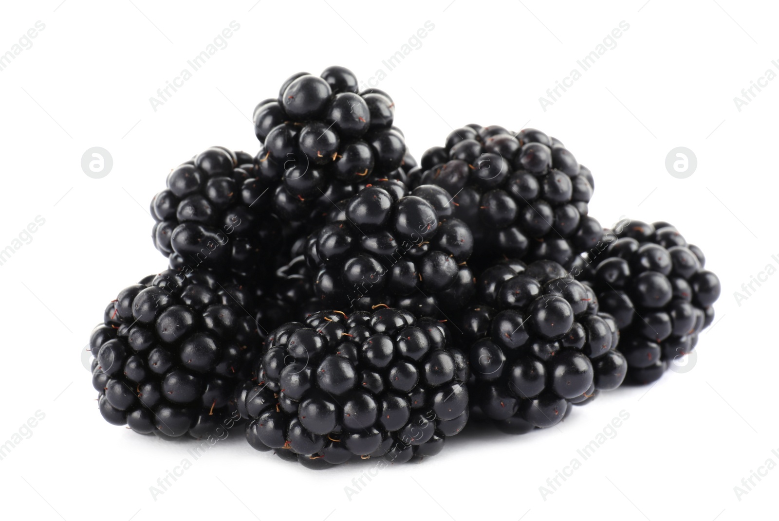 Photo of Beautiful tasty ripe blackberries on white background