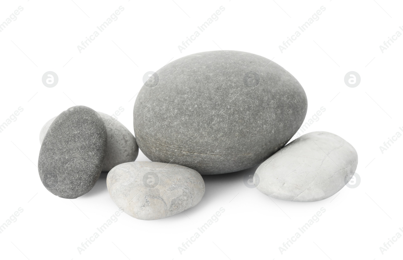 Photo of Group of different stones isolated on white