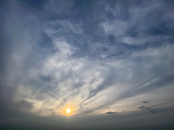 Photo of View of beautiful sky with clouds and sun
